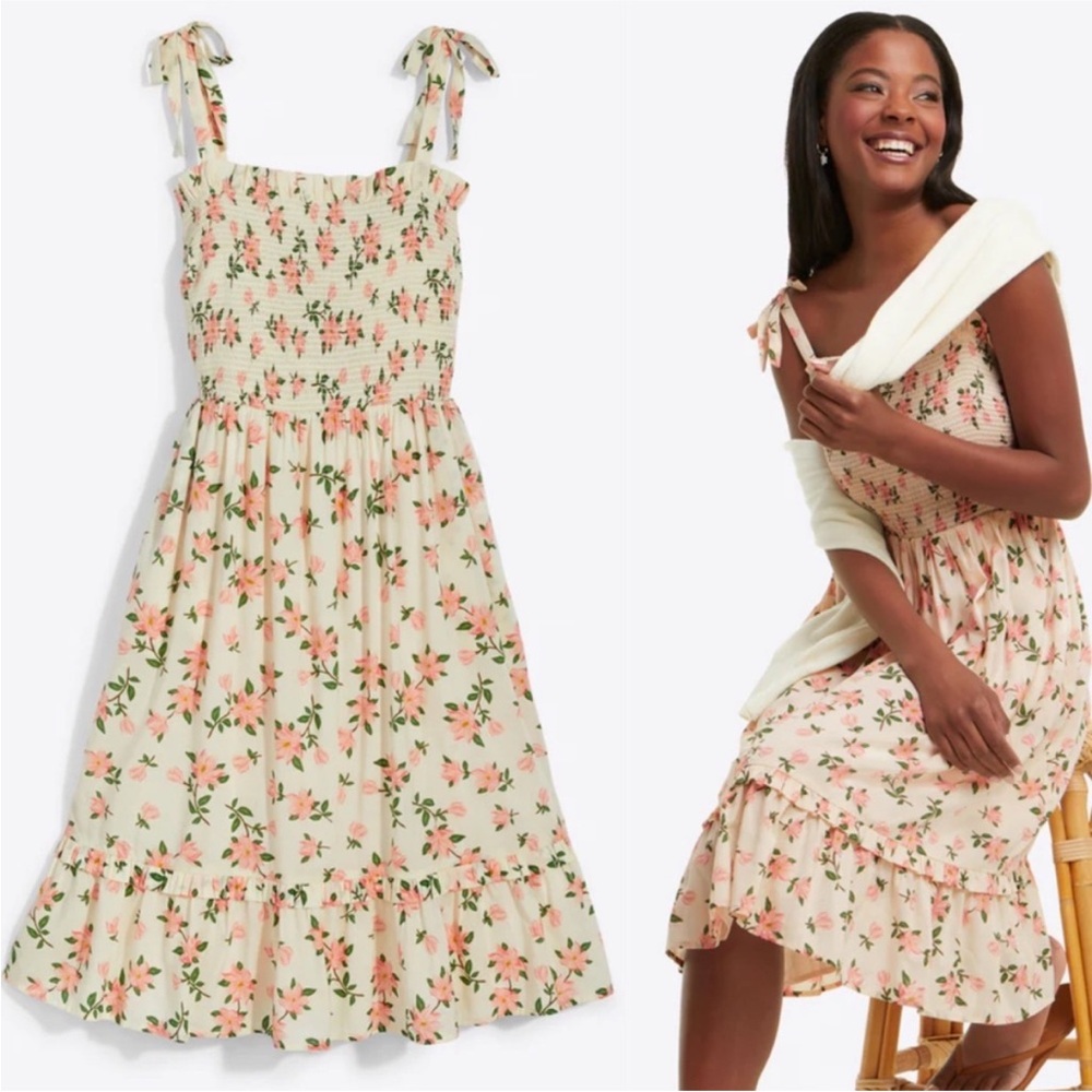 Draper James Taylor Smocked Dress Magnolia Floral S Smocked View 3